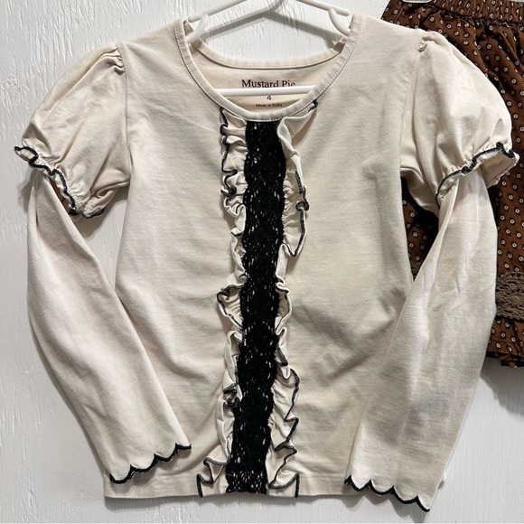 MUSTARD PIE • Girls 4  • Ruffle Victorian Boho Top • Brown Ruffle Swing Skirt - Picture 2 of 12